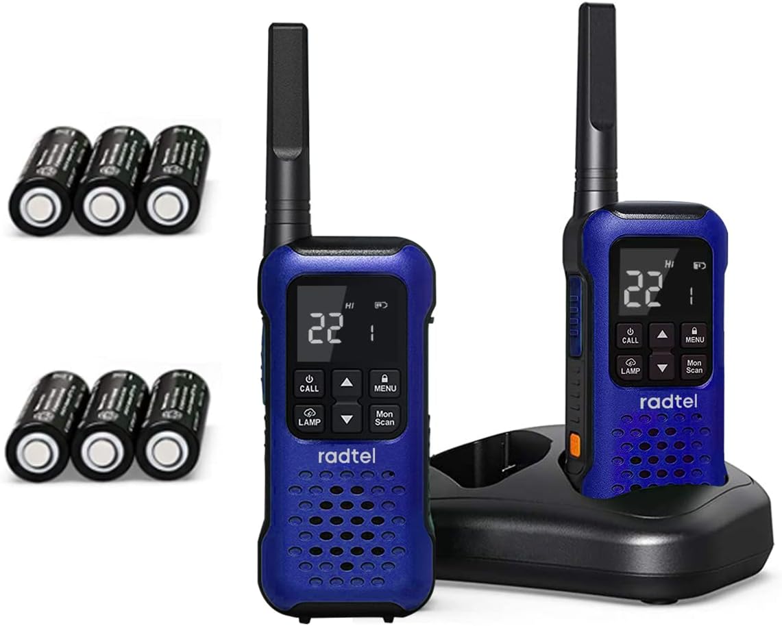 Radtel R260 Walkie Talkie FRS Rechargeable for Adults, Long Range IP67 Waterproof Two Way Radio with NOAA Water Alert & Flashlight for Outdoor Adventure Hiking Comping&hellip; (2 Pack)