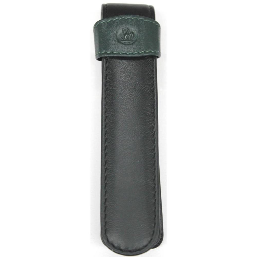 LEDERETUI f?r 3 Stifte f&uuml;r 1 Schreibger&auml;t Black / Green