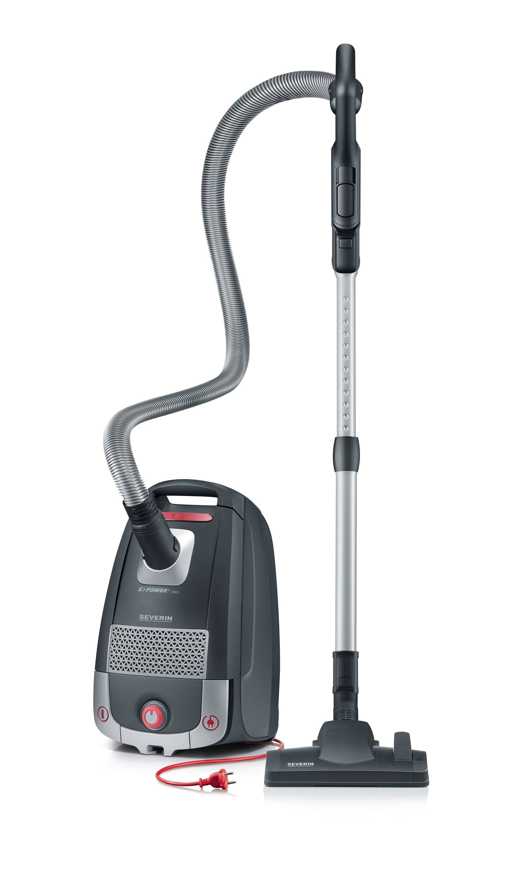 Severin S&Power Zelos Bagged Canister Vacuum Cleaner, Midnight Black