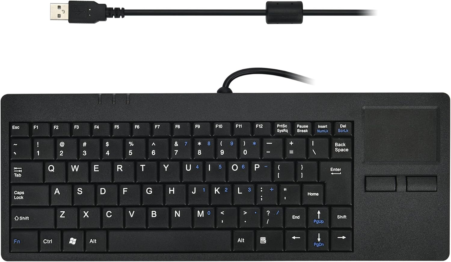 Wired Silm Keyboard with Touchpad - Portable Scissors Foot Structure - USB Port with 1 Hubs Pack of 2