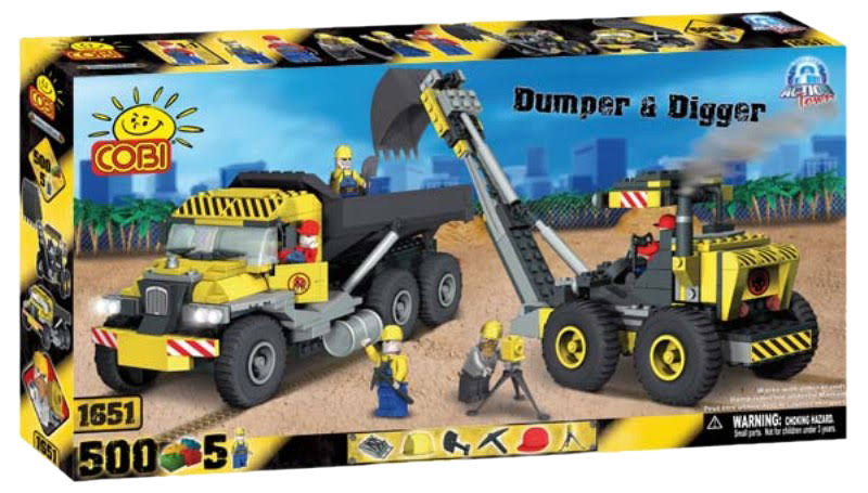 Action Town - 500 Piece Construction Dumper and Digger Construction Set