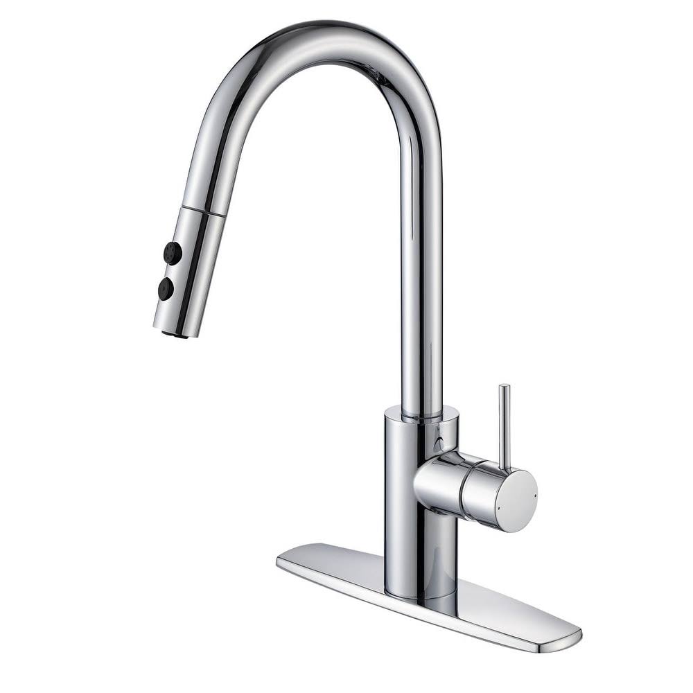 Ultra Faucets Uf14907 Euro Collection Single-Handle Kitchen Faucet with Pull-Down Spray Matte Black