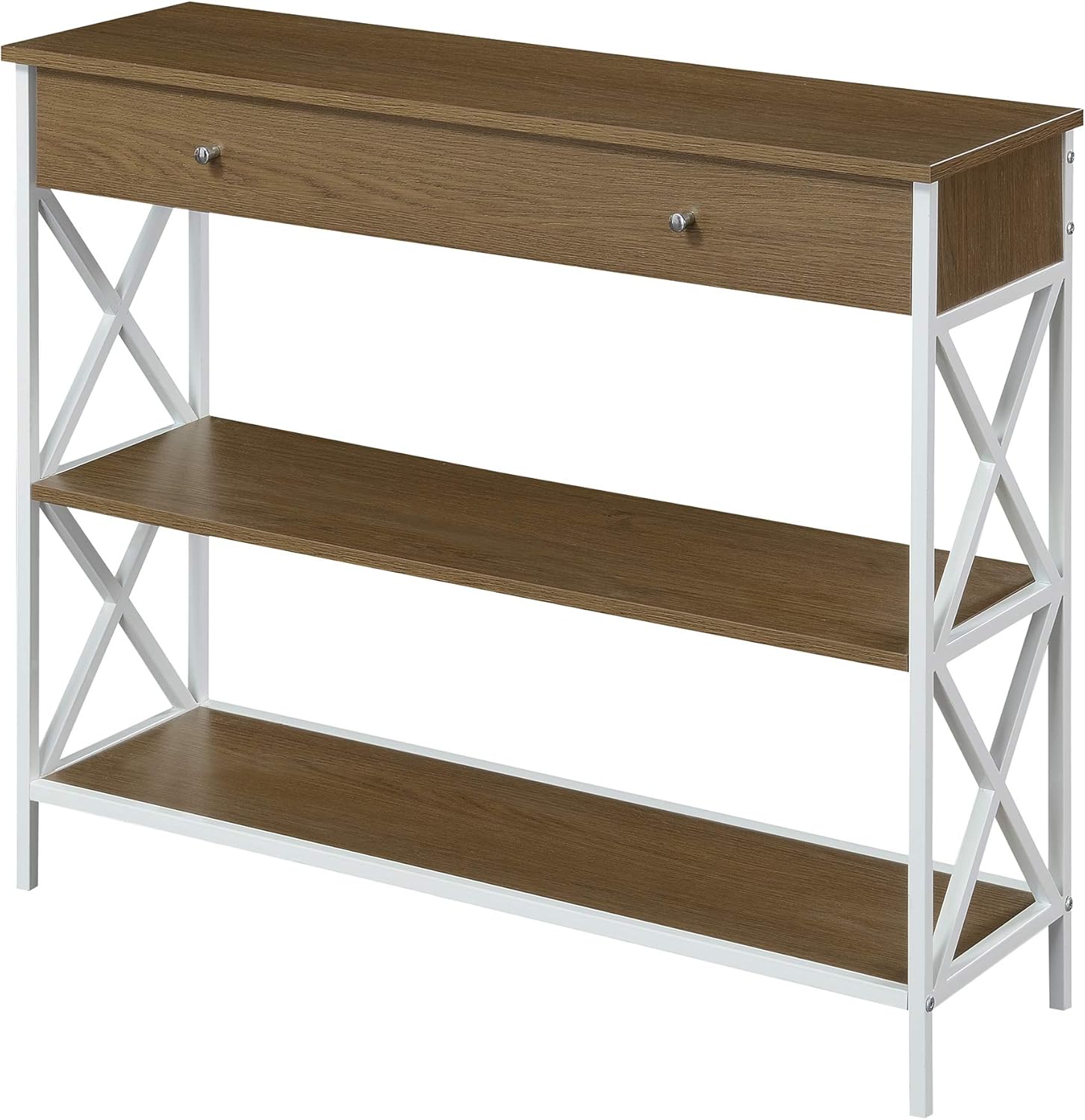 Convenience Concepts Tucson 1-Drawer Console Table with Shelves, Black/Black