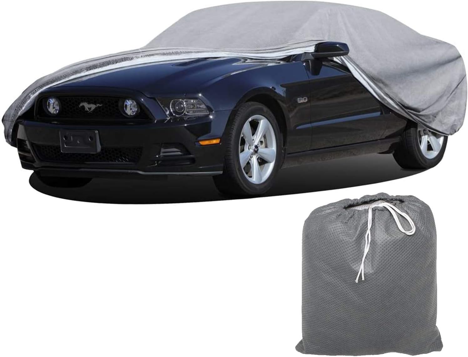 OxGord Car Cover - Basic Out-Door 4 Layers - Tough Stuff - Ready-Fit / Semi Glove Fit - Fits up to 168 Inches Pack of 2
