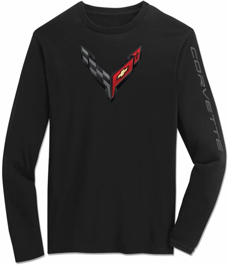 C8 Corvette Next Generation Carbon Flash Long Sleeve T-Shirt - Black (X-Large)
