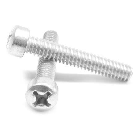 #10-24 x 2 1/2 Coarse Thread Machine Screw Phillips Fillister Head Low Carbon Steel Zinc Plated Pk 1250
