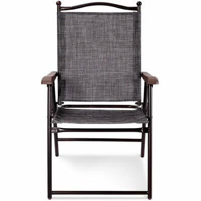 Alvo Patio Chair Winston Porter Frame Color: Black, Color: Gray