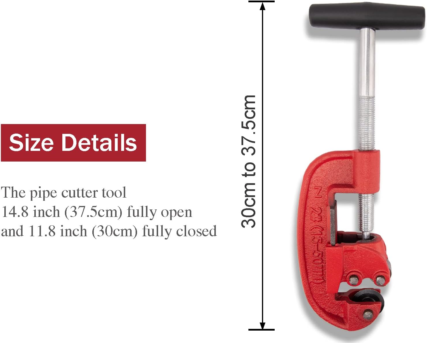 Heavy Duty Pipe Cutter 1/8-inch to 2-inch Pipe Capacity Steel Pipe Cutter Tool, Suitable for DIY People, Plumbers Or Metal-Workers, Cut for Stainless Steel, Aluminum, Copper And PVC,Ect (Red)
