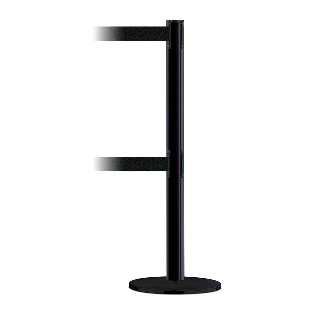 Tensabarrier 889T2B-33-33-STD-NO-B9X-C Barrier Post with Belt,7-1/2 ft. L,black