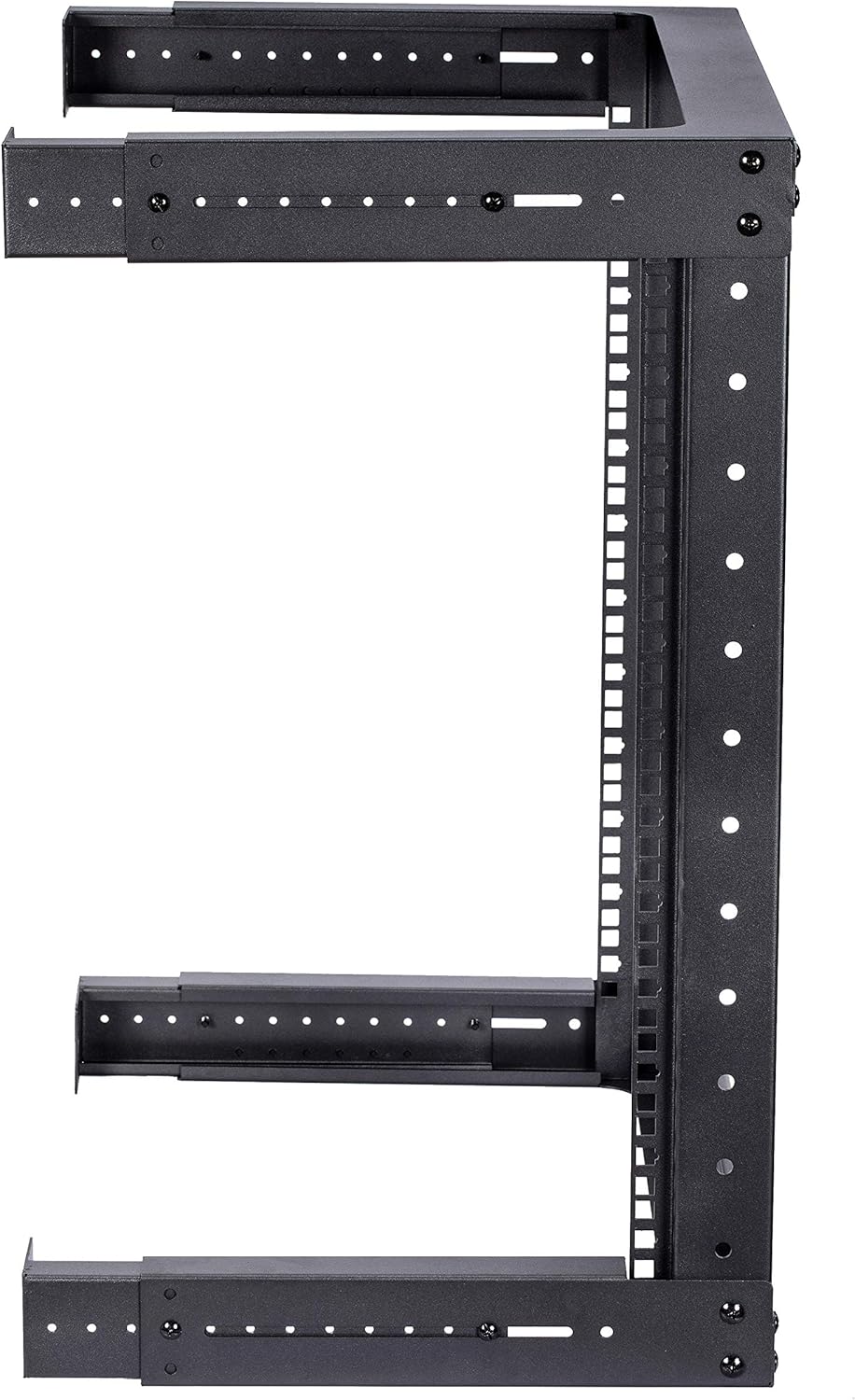 Kenuco 15U Adjustable Depth Wall Mount Open Frame Steel Network Equipment Rack 17.75 Inch Deep