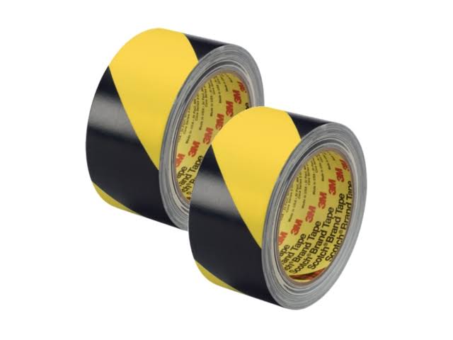 3M Hazard Warning Tape 5702 Yellow/Black 2x22 x 36 Yard Roll (2 Pack)