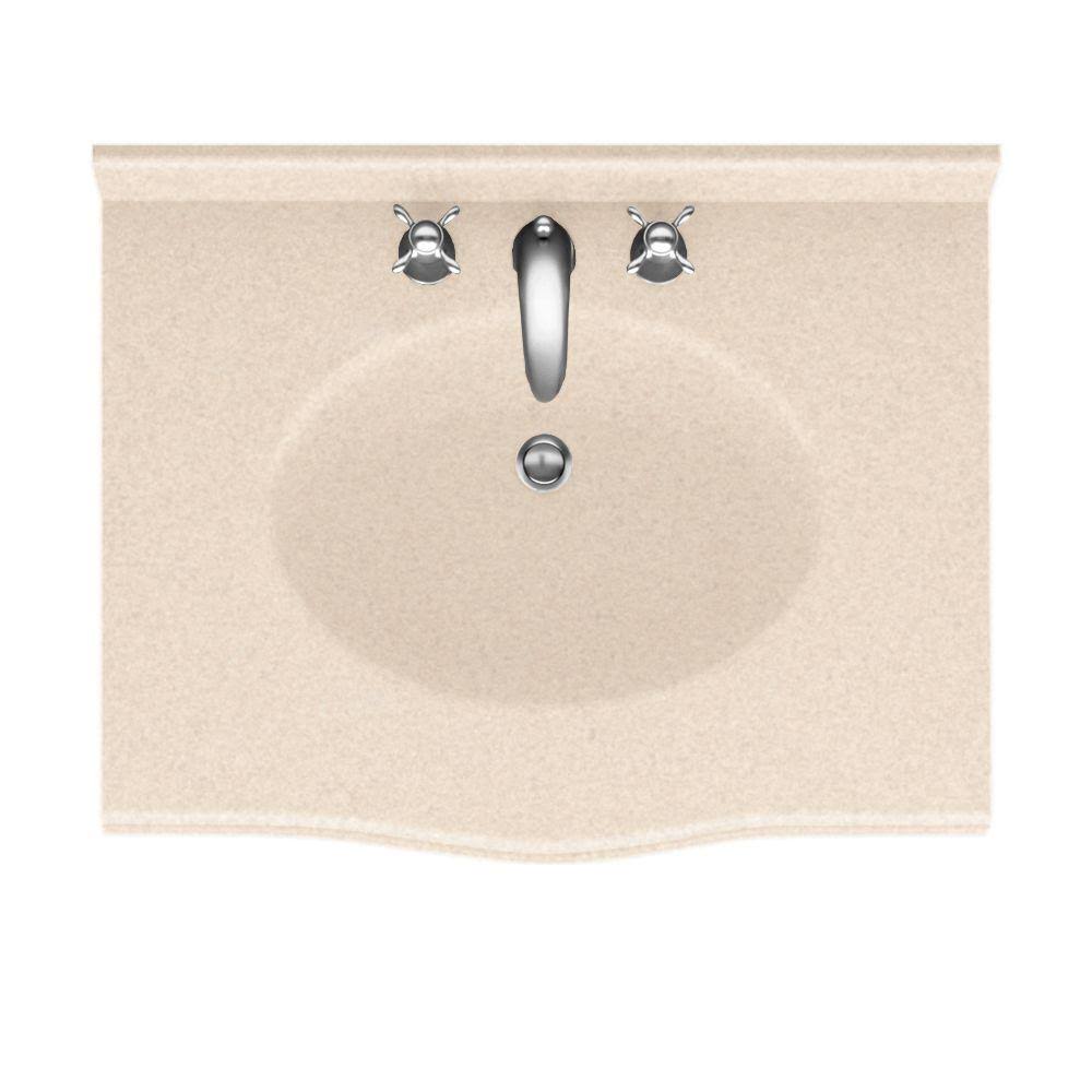 Swan Europa Solid Surface 37-in x 22-in Vanity Top in Tahiti Sand