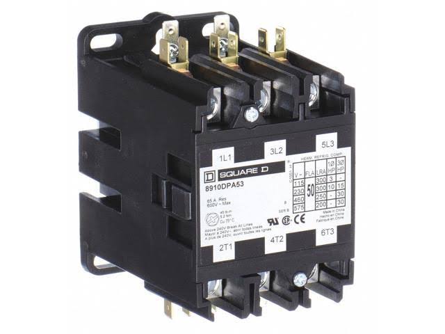 Square D 8910DPA63V04 DP Contactor, 277VAC, 60A, Open, 3P