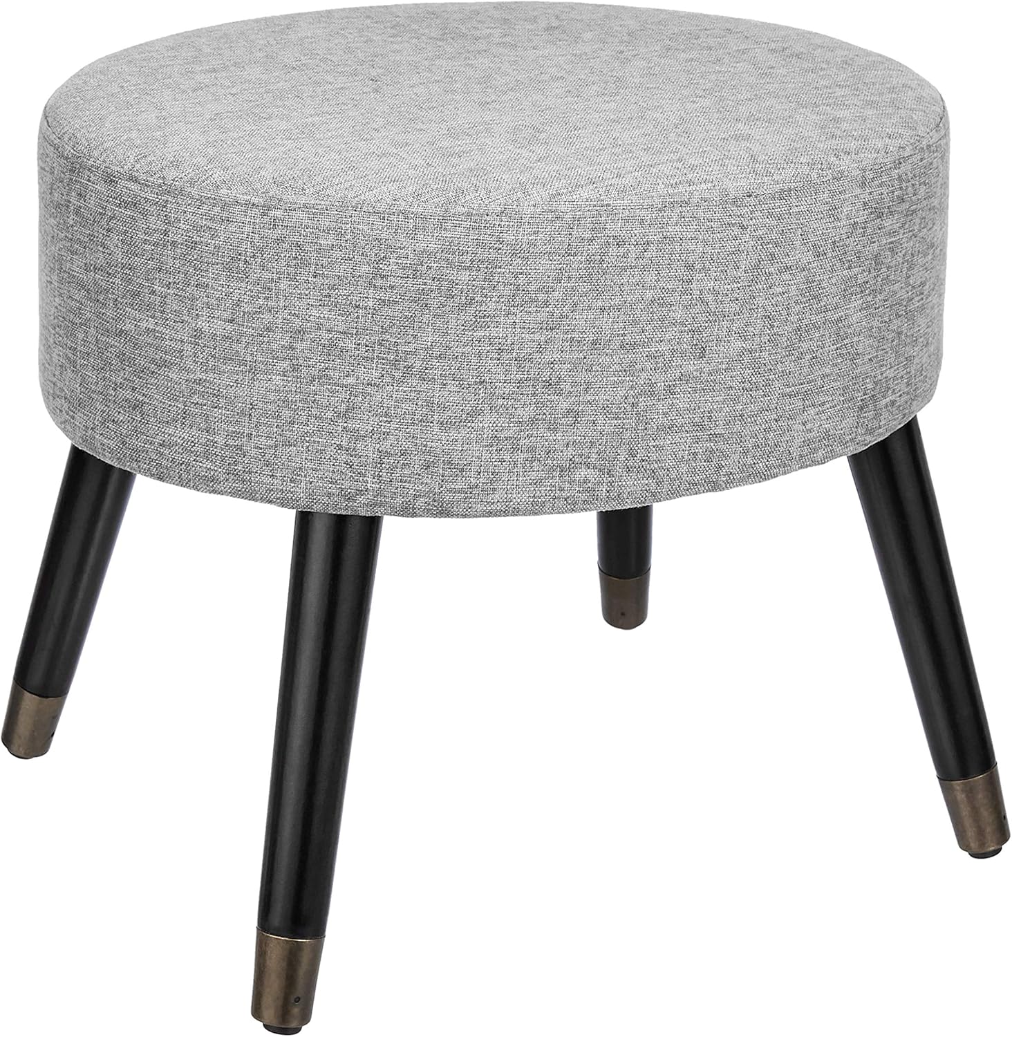 FIRST HILL FHW Contemporary elliptical Ottoman,Wooden Legs Gray fabric Pack of 2