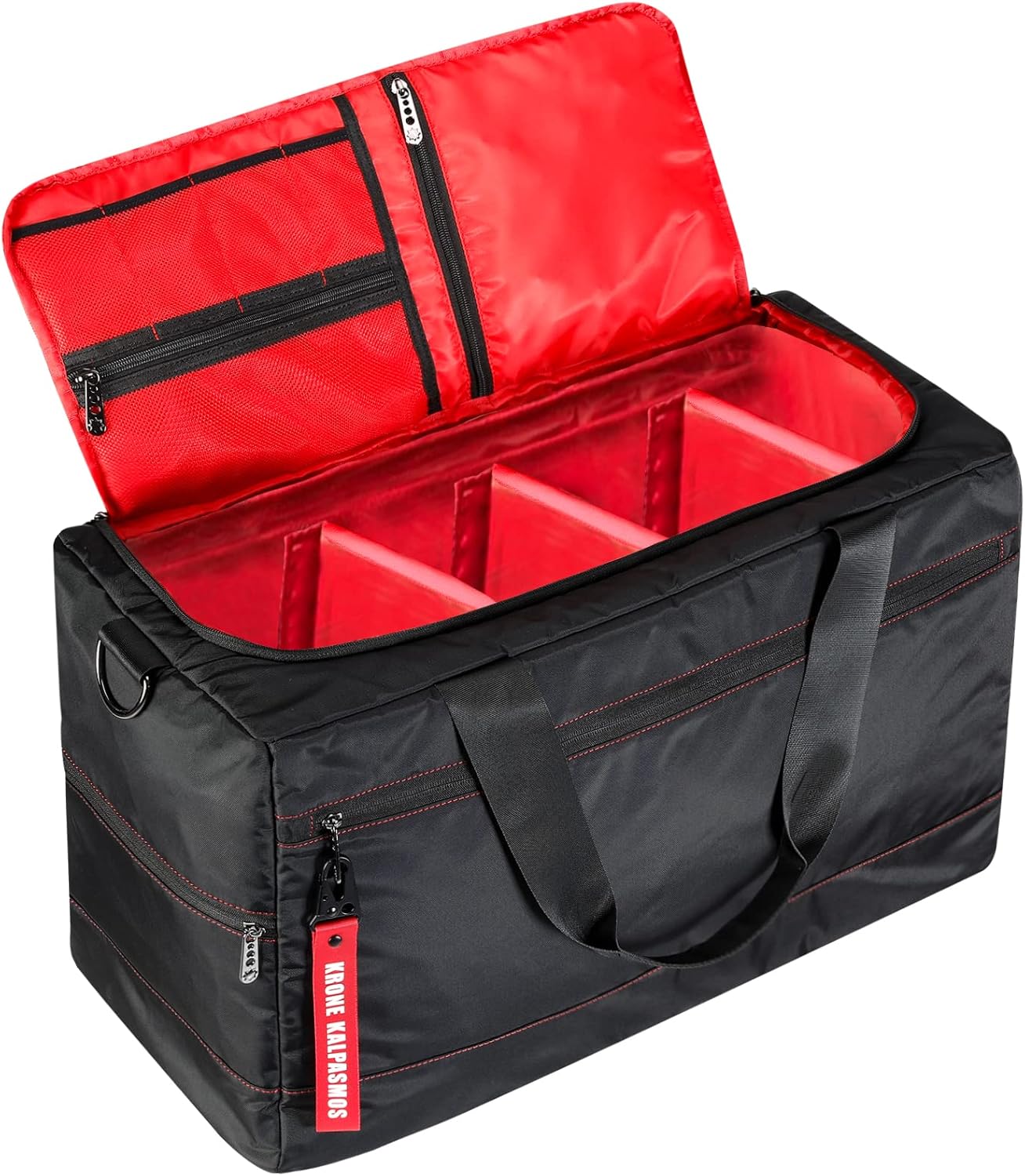 Sneaker Bag for Travel /Sneakerhead gift /Outdoor Sports Bag /Gym Bag /, A Multi-functional Travel Duffel Bag with 3 Adjustable Dividers, & Shoulder Strap,Made of Nylon, by Krone Kalpasmos-Black