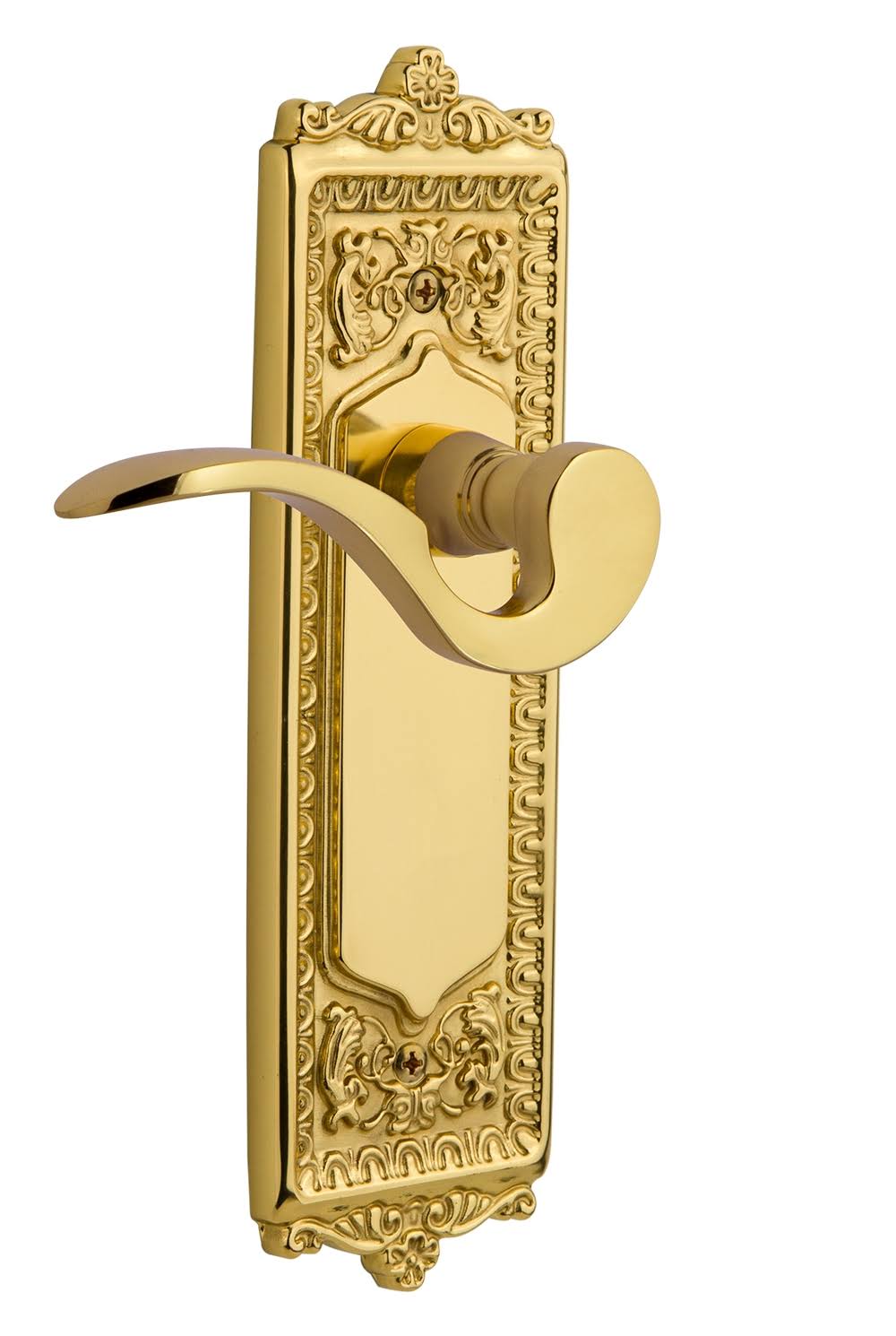 Nostalgic Warehouse EADMAN_PRV_238_NK Manor Privacy Door Lever Set - Unlacquered Brass