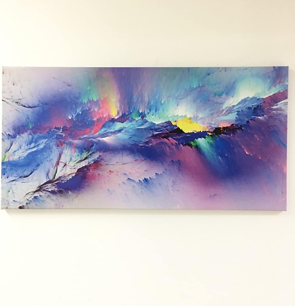 Abstract Aurora Canvas Wall Art Painting for Living Room Wall Decor Modern Home Pictures Artwork Painting Ready to Hang (Blue, 20x40inch)