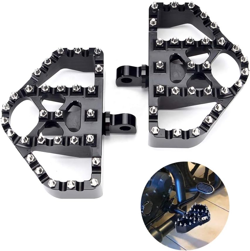 Goldfire 360&deg; Roating MX Chopper Bobber Style Foot Peg Front Pegs Footrests Footboards Fits for H-D Electra Glide Softail Dyna Chopper Sportster 883 (Black)