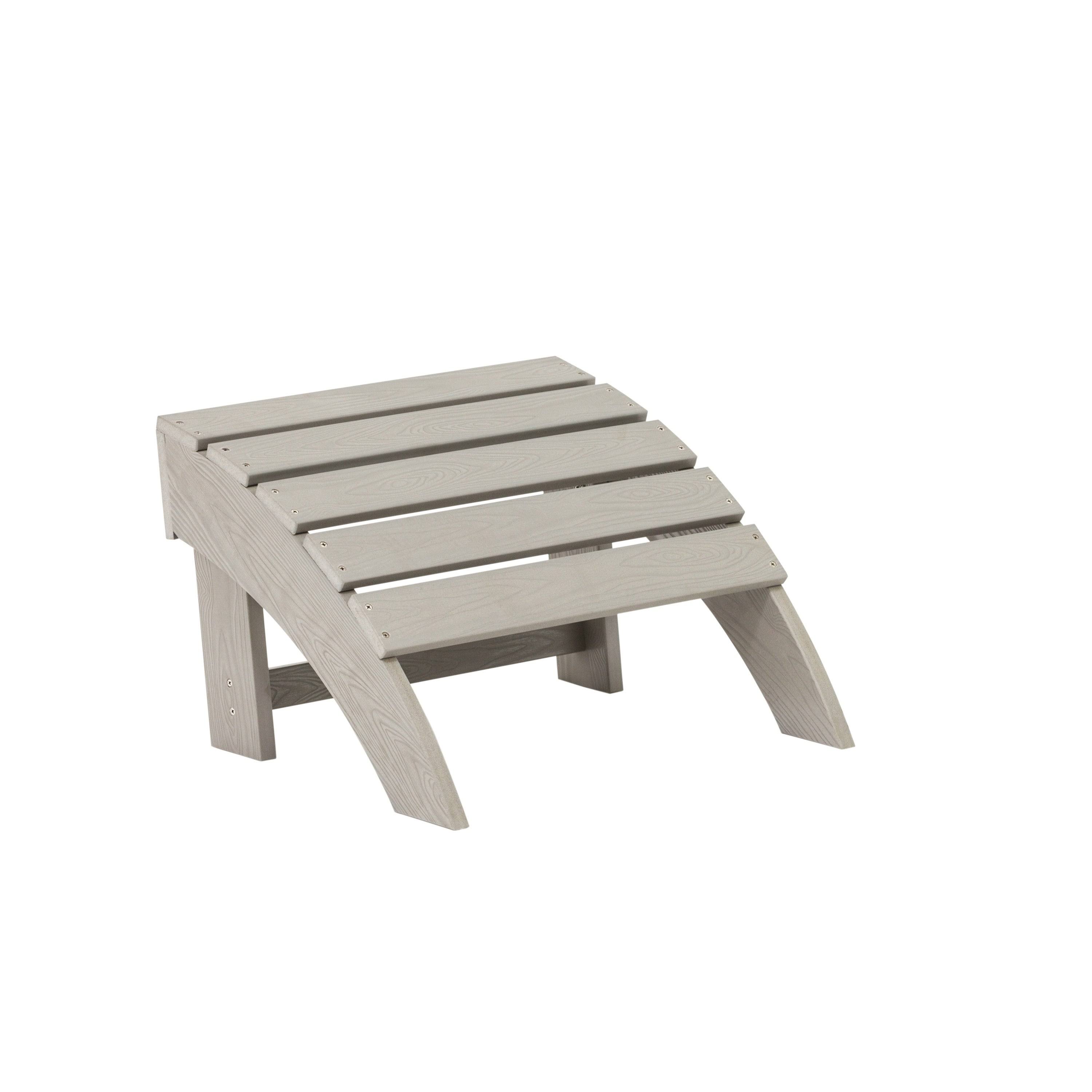 Island Retreat EZ-Care Tek-Wood Adirondack Ottoman - Slate Grey