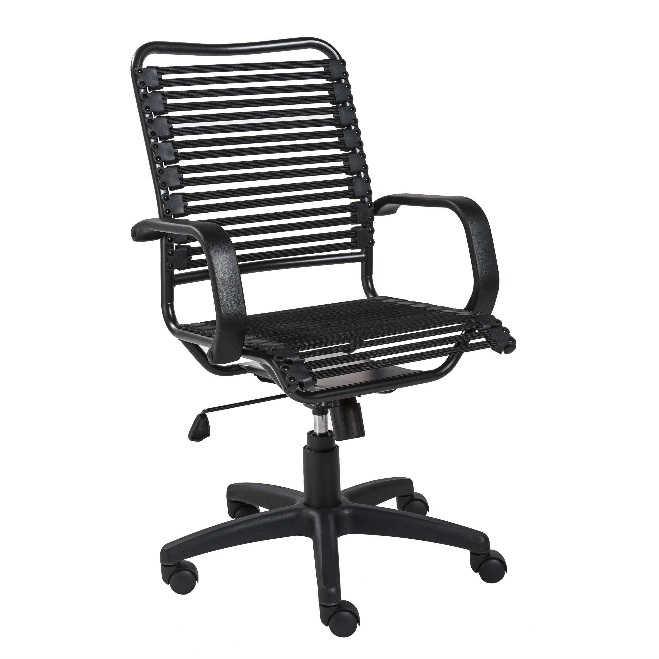 Euro Style Allison Bungie Flat High Back Black Office Chair