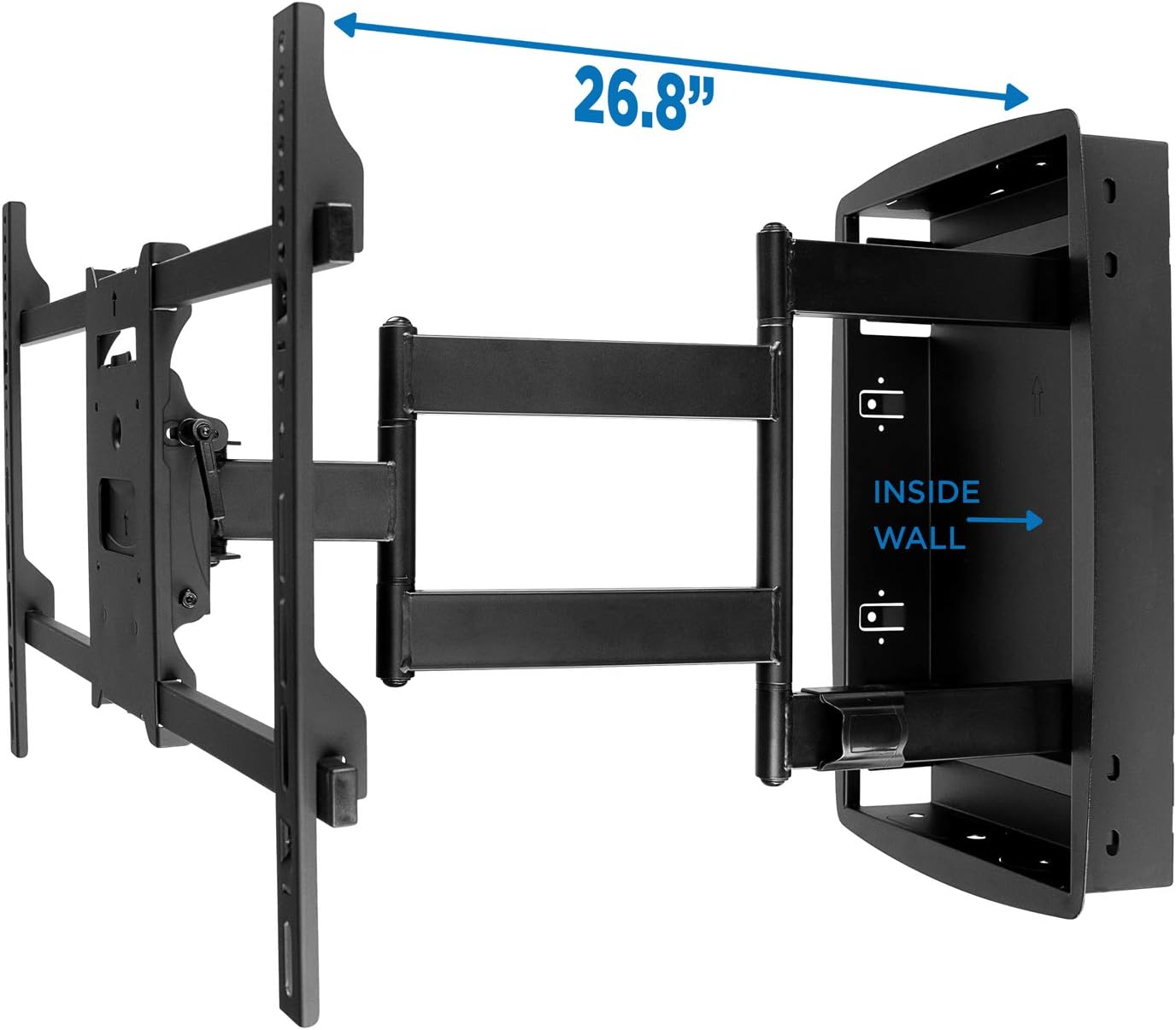 Mount-It! Recessed TV Wall Mount, Articulating Full Motion in-Wall TV Bracket for Flush Installation, 28 Inch Extended Arm Fits Screen Sizes 32, 37, 40, 42, 47, 50, 55, 60, 65, 70 inch, Up to 175 lbs