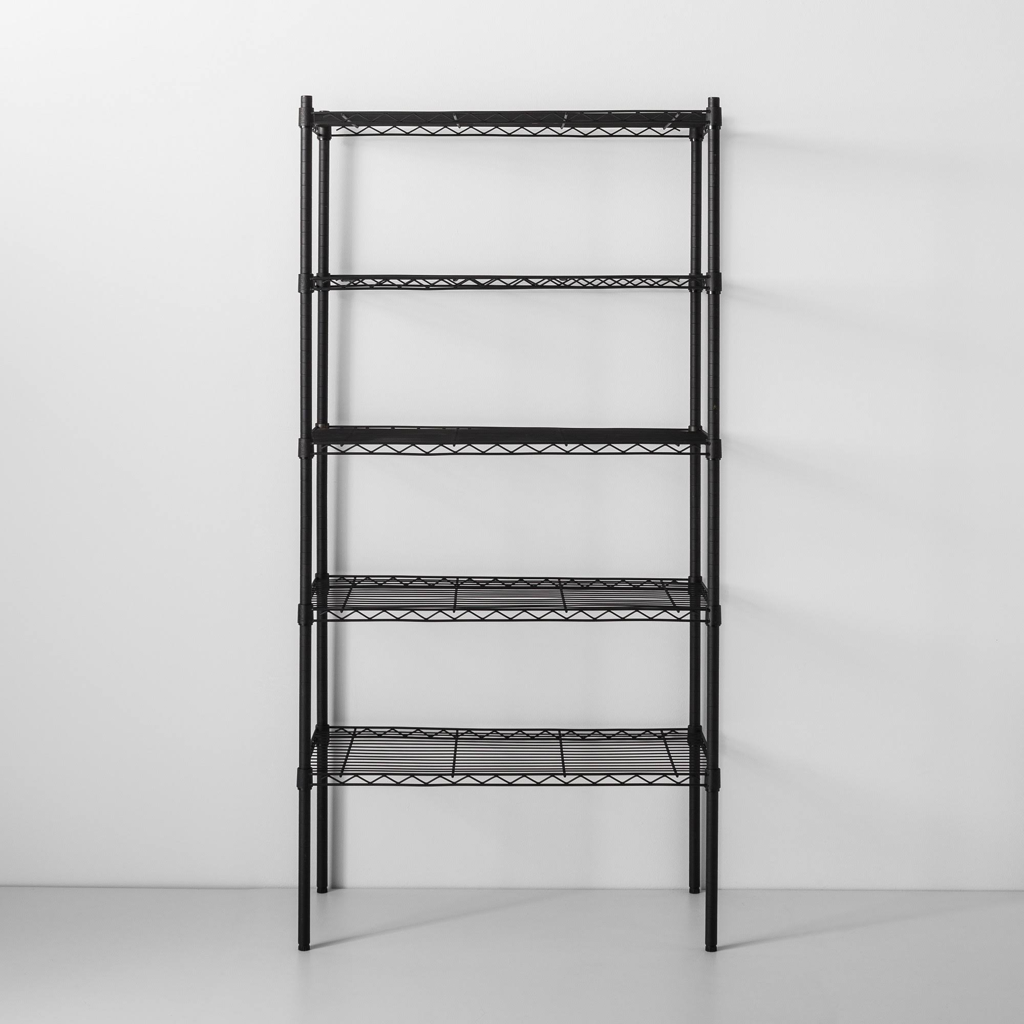 5 Tier Wide Wire Shelf Black - Made by Design