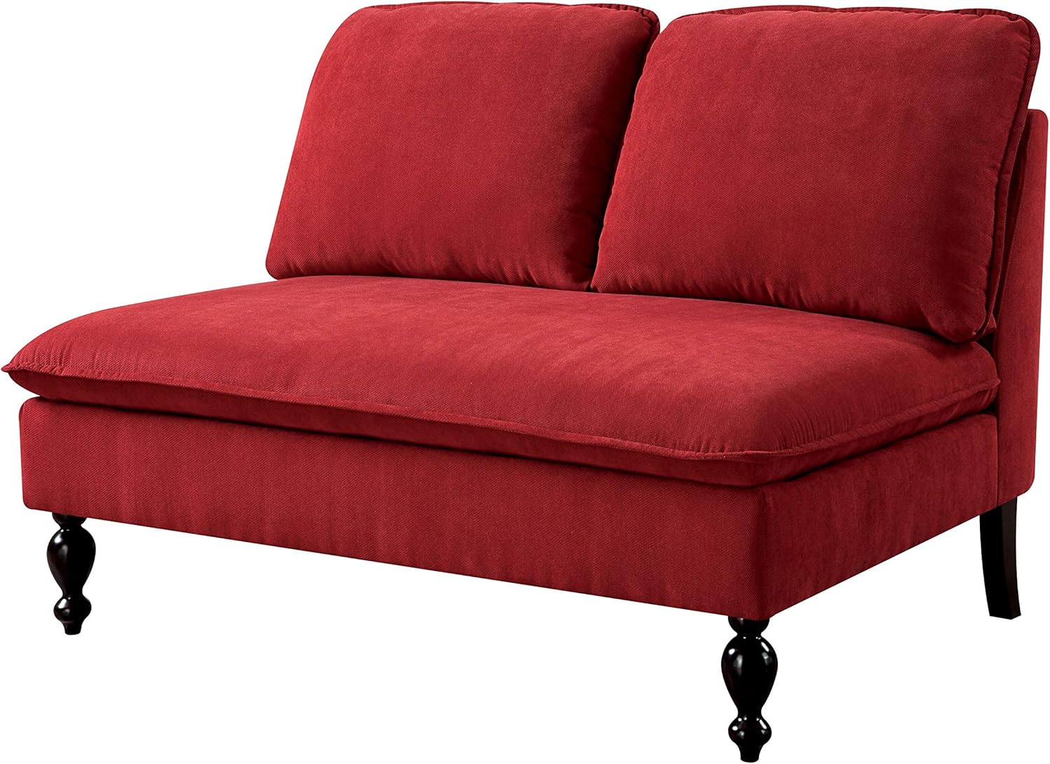 Furniture of America Deidre Romantic Split Back Loveseat Bench Red Red Finish