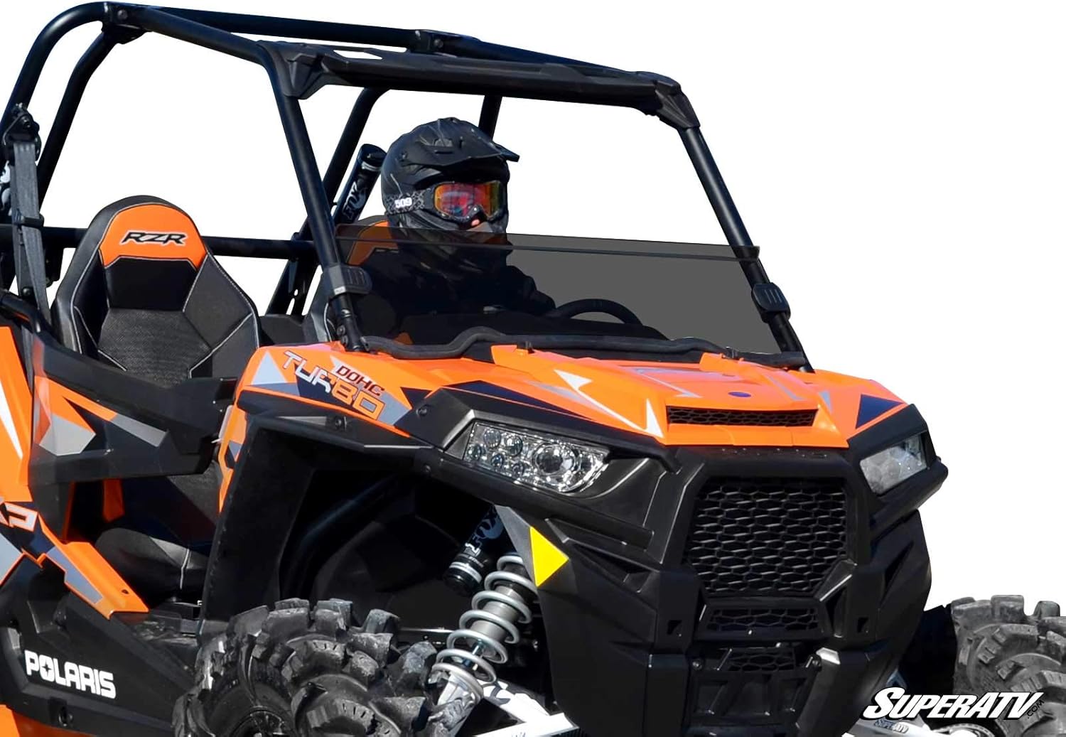 SuperATV Heavy-Duty Half Windshield for Polaris RZR 900 / S 900/4 900 (2015-2020) | 1/4