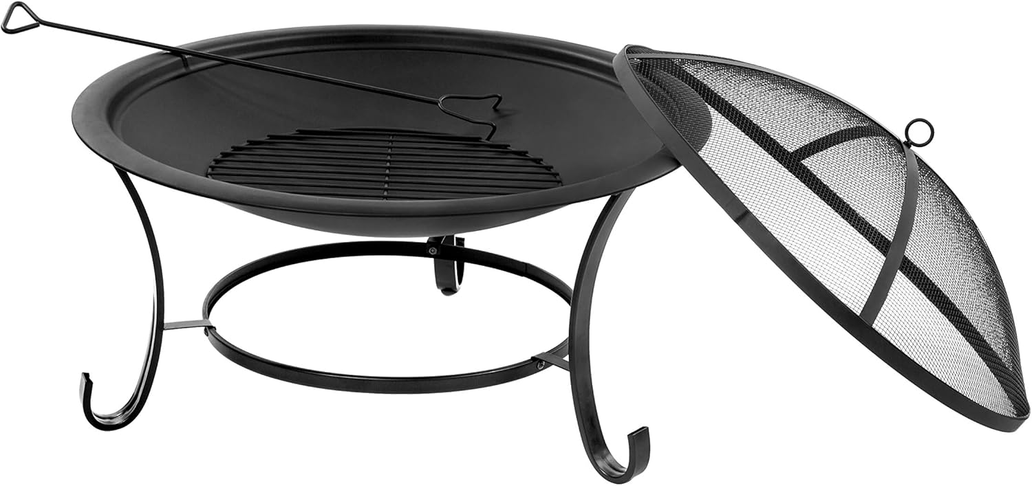 Sun Joe SJFP30 Steel Fire Pit, 30-Inch, Black