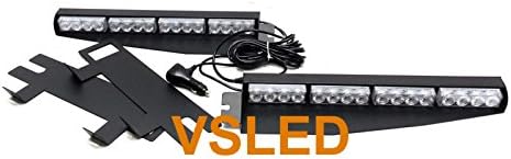 VSLED 2-16 LED 32 Watt Blue LED Light Car Truck Emergency Beacon Light Bar Exclusive Split Visor Deck Dash Strobe Warning LightBar &hellip;