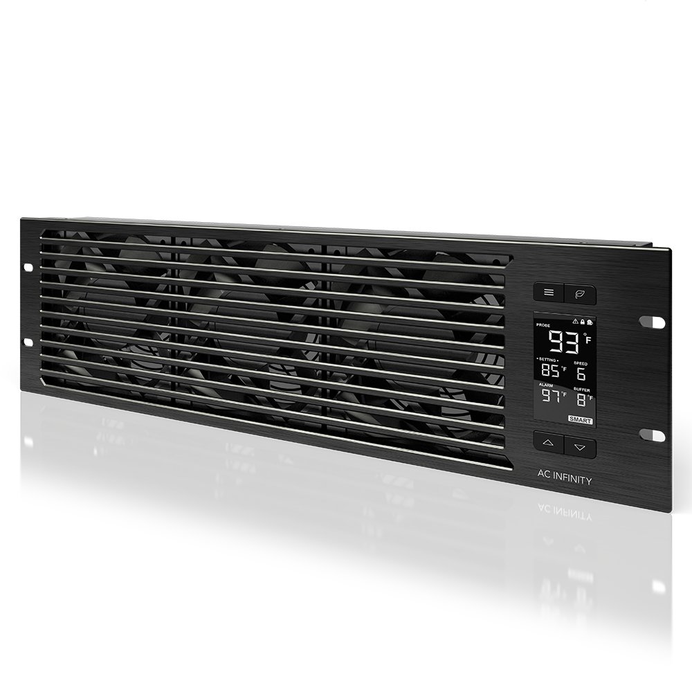 AC Infinity CLOUDPLATE T9, Rack Mount Fan Panel 3U, Exhaust Airflow, for Cooling AV, Home Theater, Network 19&rdquo; Racks