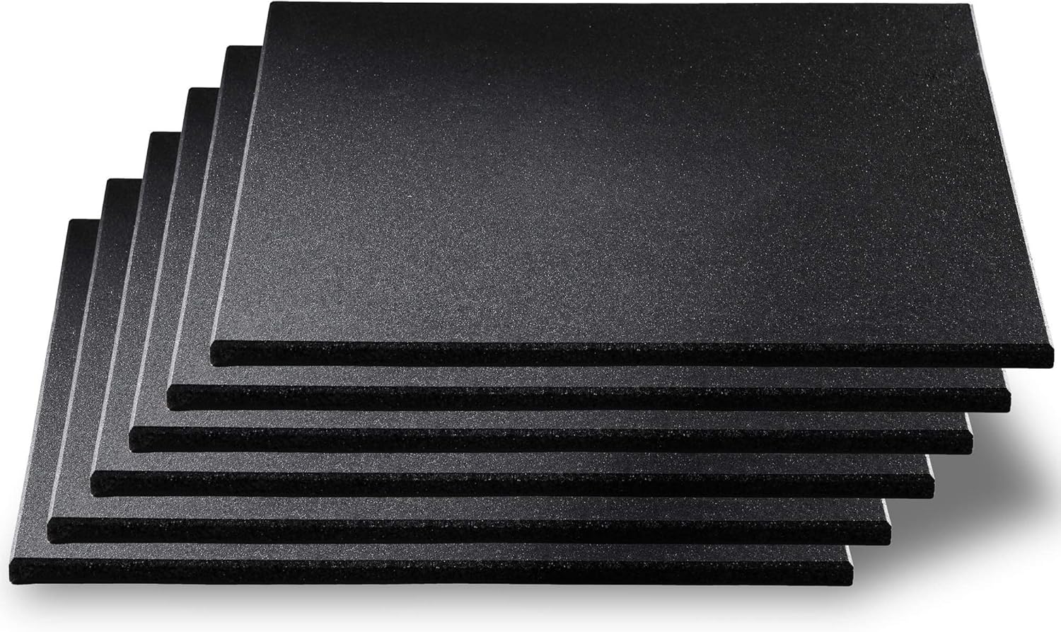 CyclingDeal Gym Floor Tiles Set- 6 Pack 500x500x15mm (2.69 SQ. FT. Each) Thick Rubber Exercise Workout Equipment Ground Mat- Noise&Shock Absorbing Surface Protect- Home Gym Garage Playground