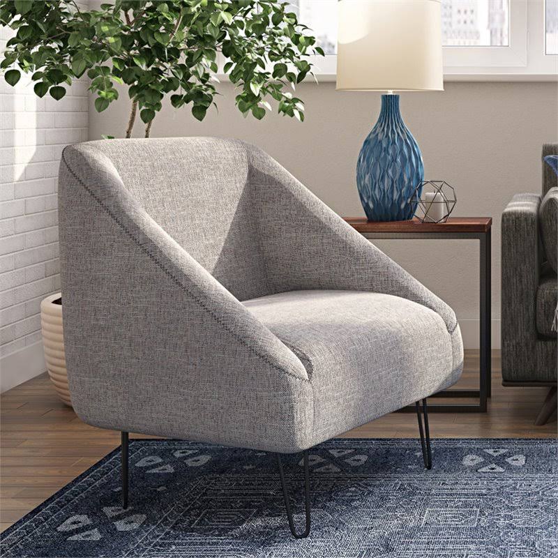 Simpli Home Gretchen Mid-Century Accent Chair - Oatmeal