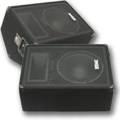 Seismic Audio - FL-12MPPKG1 - Pair of 12 Inch Wedge Floor or Stage Monitors, Power Amplifier, and Cables (Add On) Package - PA, DJ, Karaoke, Live Band use