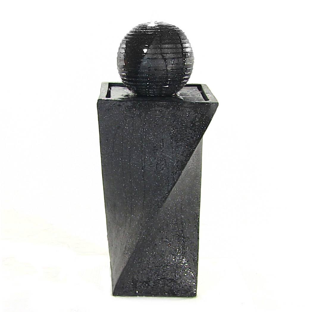 Sunnydaze Black Ball Solar on Demand Fountain with LED Light 32 inch