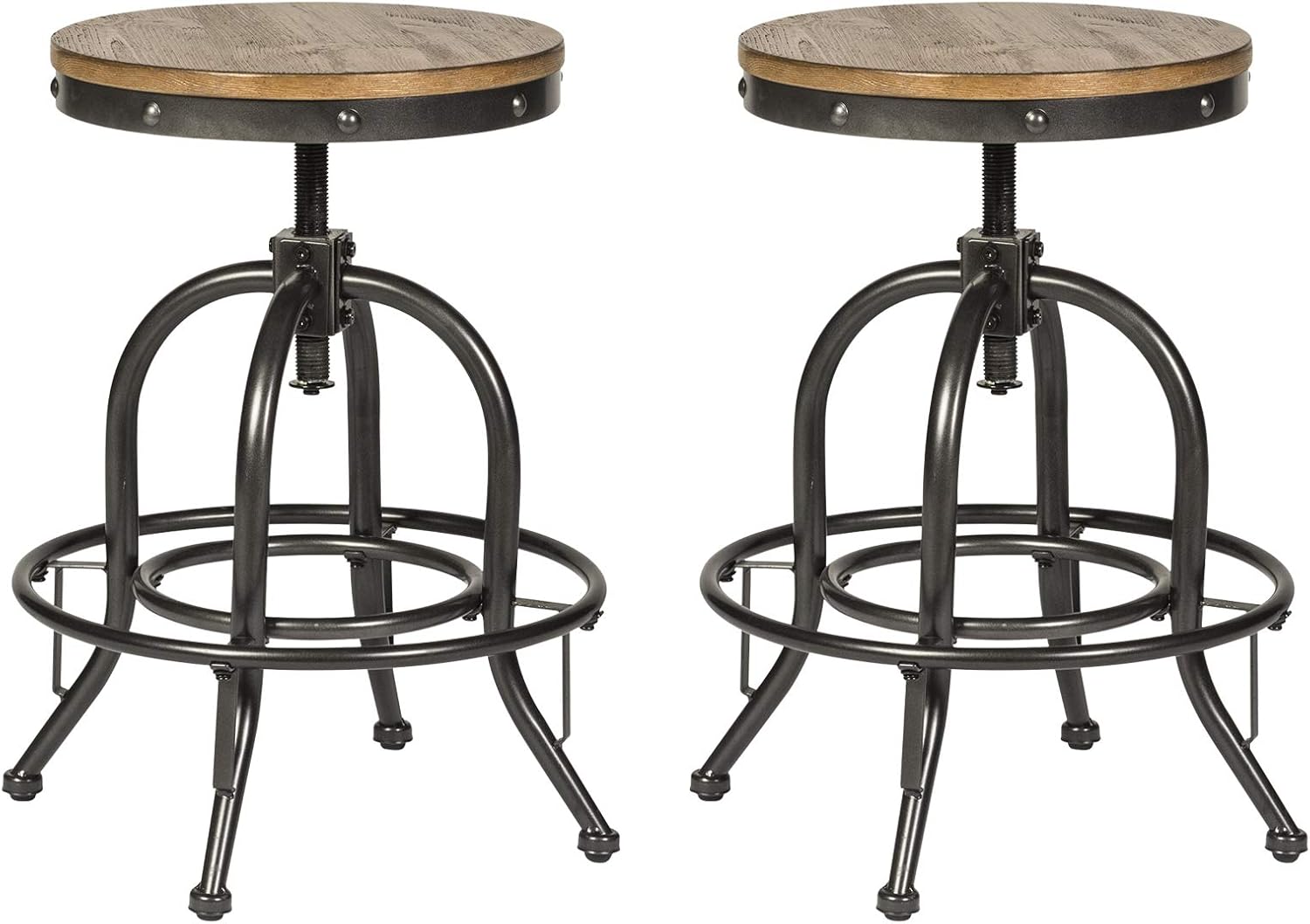 Liberty Furniture Industries Vintage Series (Set of 2) 24 Inch Adjustable Counter Stool, W19 x D19 x H24, Black/Brown