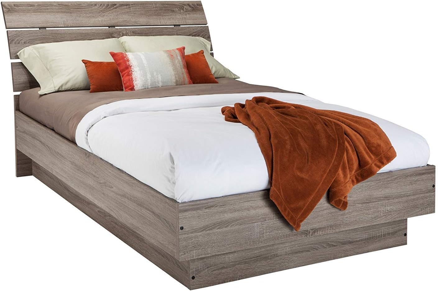 Tvilum Scottsdale Bed with with Slats, Queen, Black Wood Grain