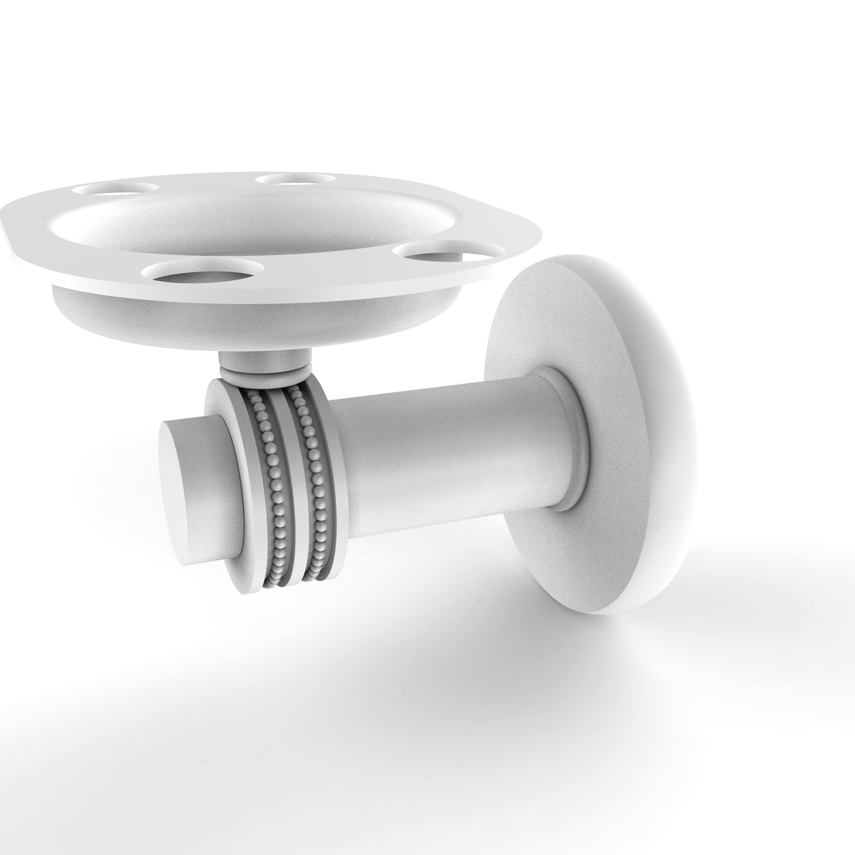 Allied Brass Mercury Collection Tumbler and Toothbrush Holder Dotted Accents Matte White 926D-WHM