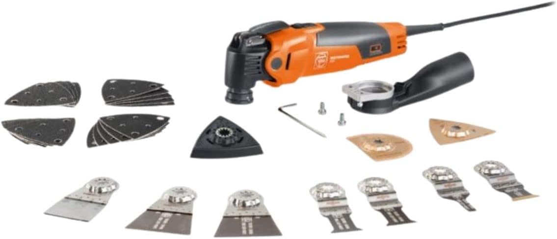 Fein Multimaster Tool MM 500 Plus Top Oscillating Kit - 350W High-Performance Corded Multi Tool for Interior Construction and Renovation - Includes 30 Accessories and Case - 72296761090