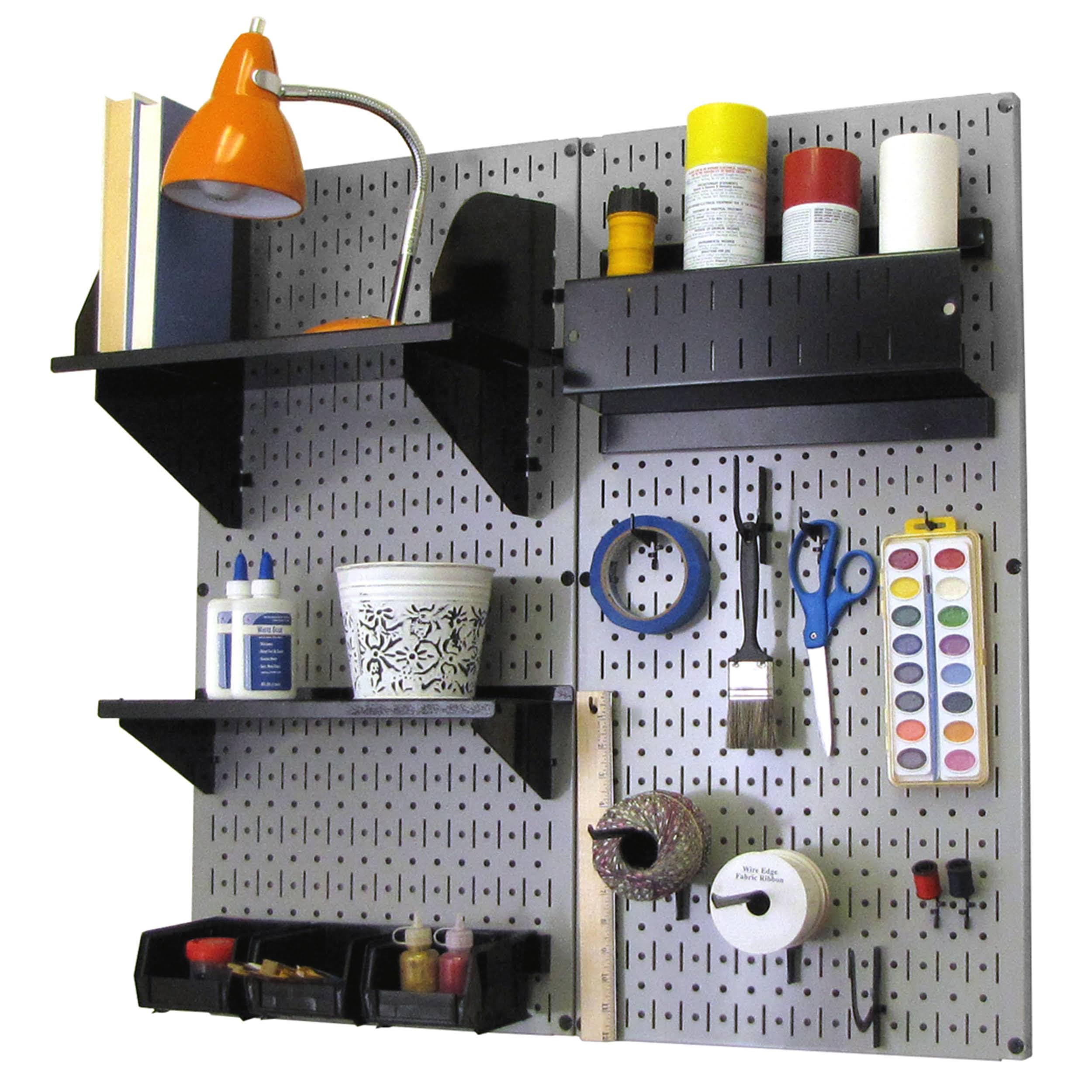 Wall Control Hobby Craft Pegboard Organizer Storage Kit, Gray/Black