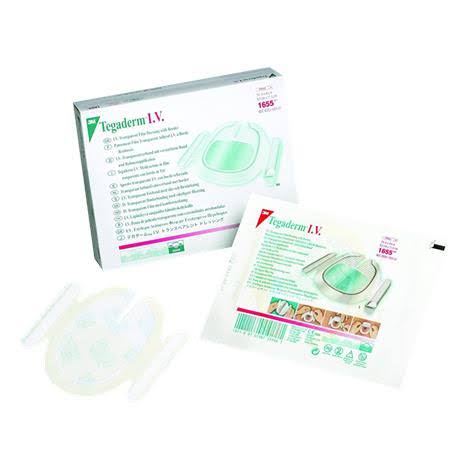 3M Tegaderm I.V. Transparent Film Dressing with Border,4 x 6-1/8 (10cm x 15.5Cm),25/Pack,4Pk/Case,1650