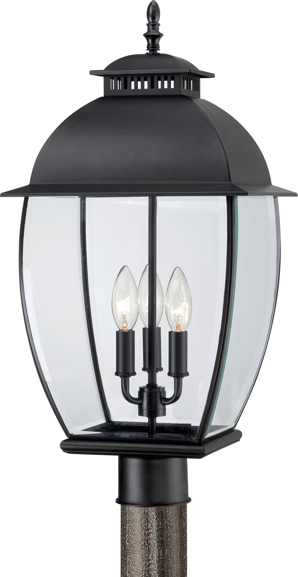 Quoizel Bain 1-Light Mystic Black Outdoor Post Lantern BAN9011K