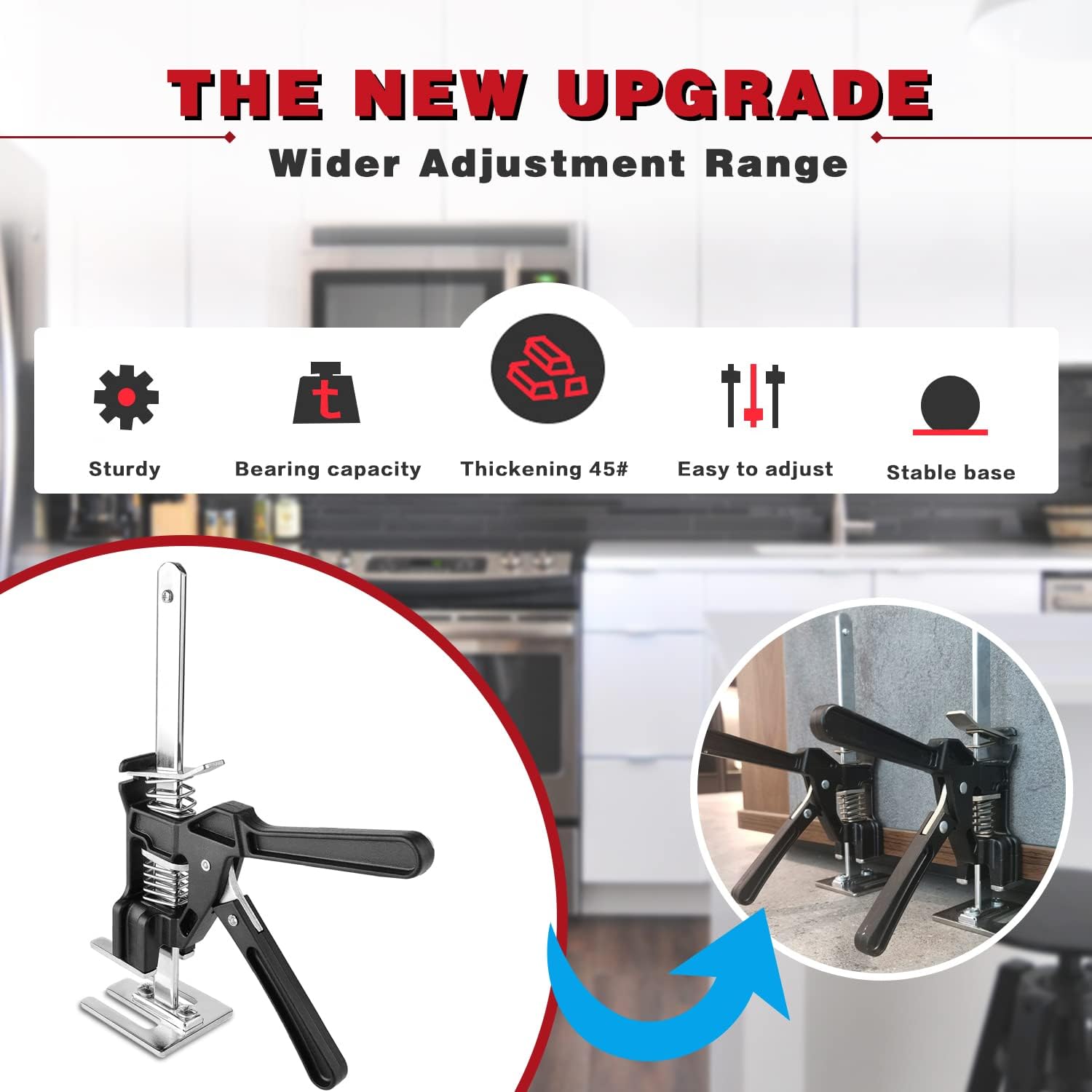 Arm Tool Lift 2PCS labor saving arm,Wall Tile Locator, cabinet installation tools,Door Panel Lifting Cabinet Jack Board Lifter