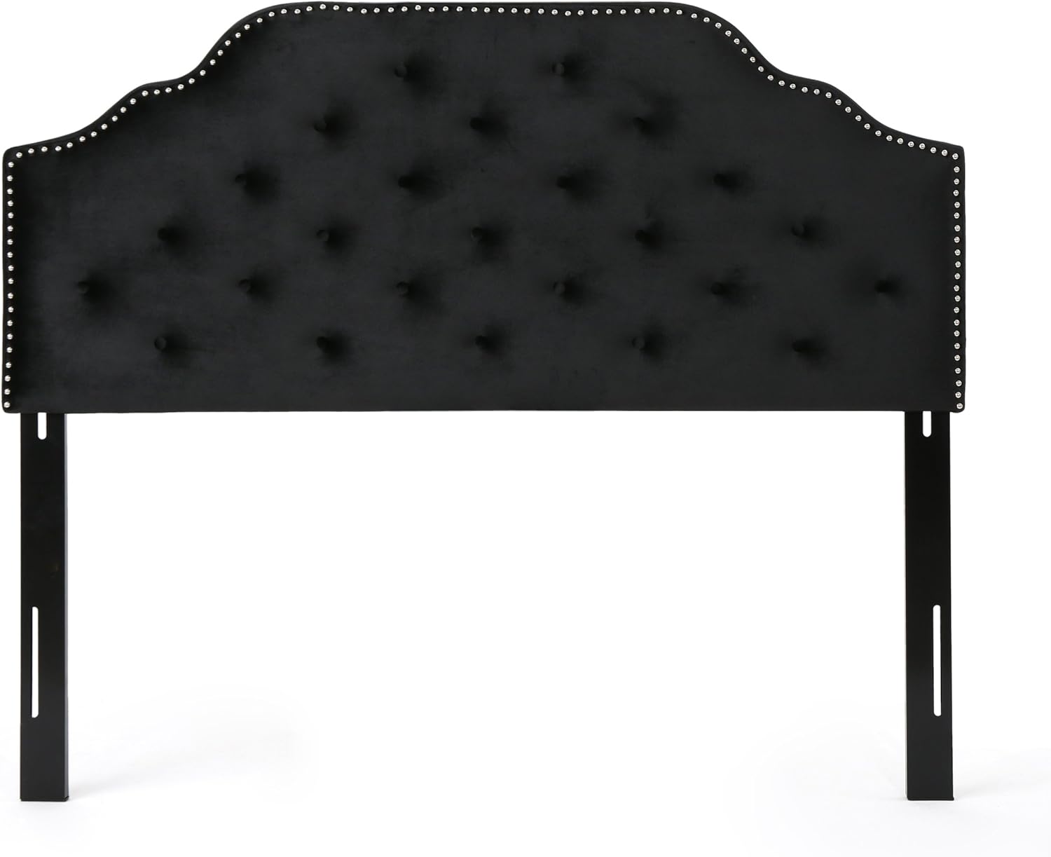 Christopher Knight Home 303588 Silas Velvet Headboard, Queen / Full, Black / Black
