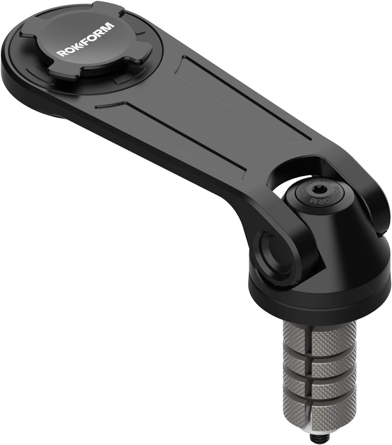 Rokform &ndash; Pro Series Motorcycle Stem Phone Mount, Fits Most Sport Bike Center Stems Measuring 12-24mm, Secures Phone Via Quad Tab Twist Lock Mount and Built-in Magnet Mount (Black)