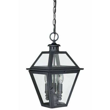 Textured Black 3 -Bulb 16x22 H Outdoor Hanging Lantern 72