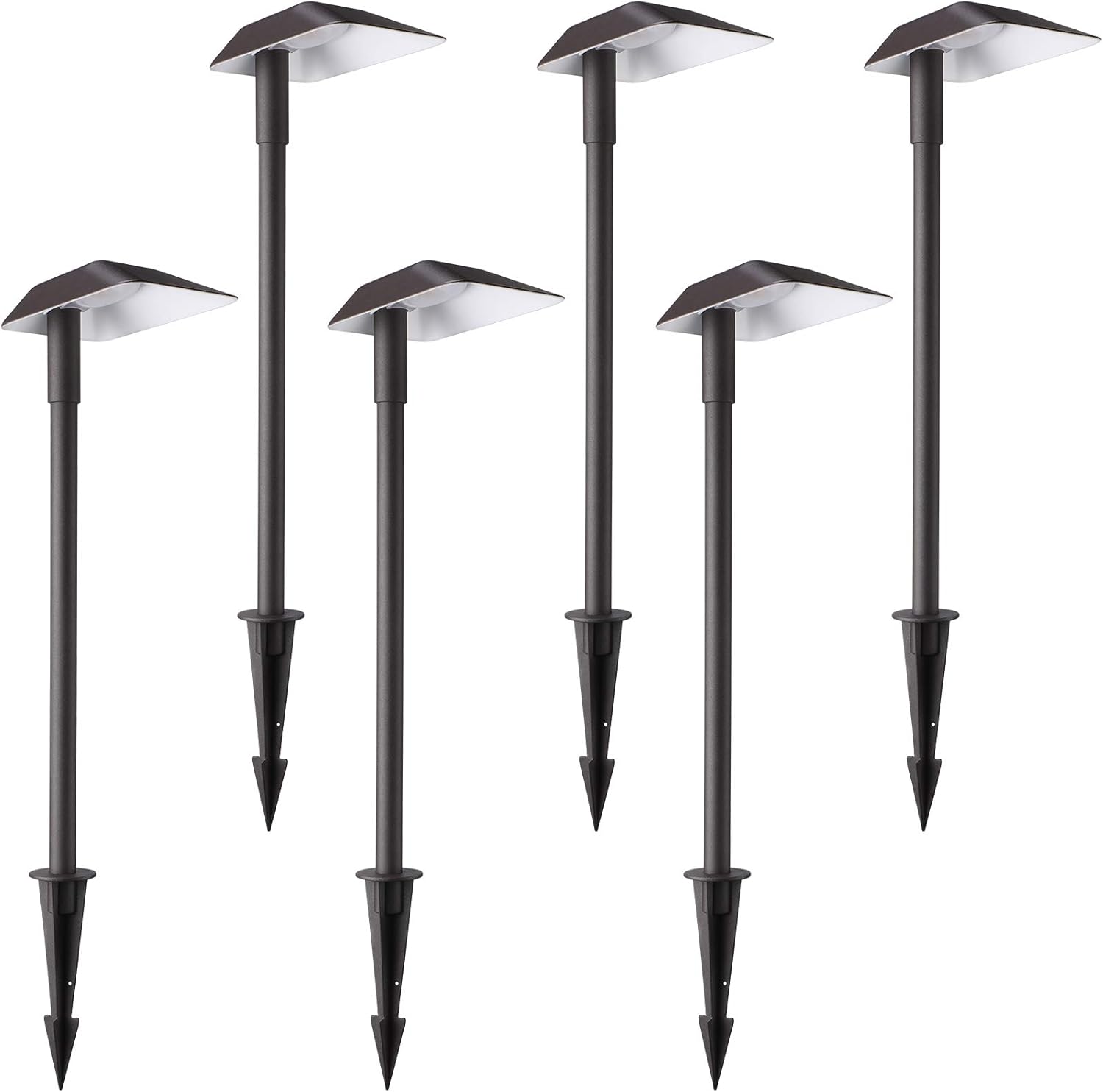 LEONLITE 8W LED Landscape Lighting, 12V-15V AC/DC Low Voltage Side Lit Pathway Lights, IP65 Waterproof Outdoor Lights, 3000K Warm White, for Walkway, Yard, Patio, Pack of 6