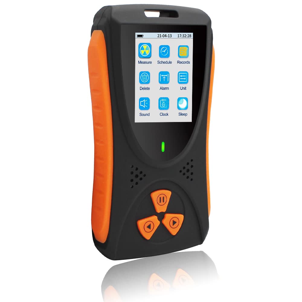 Doeatoow Geiger Counter Radiation Detector, Nuclear Radiation Detector Dosimeter, Portable Handheld Beta Gamma X-ray Radiation Monitor with Backlight LCD Display, Battery Powered