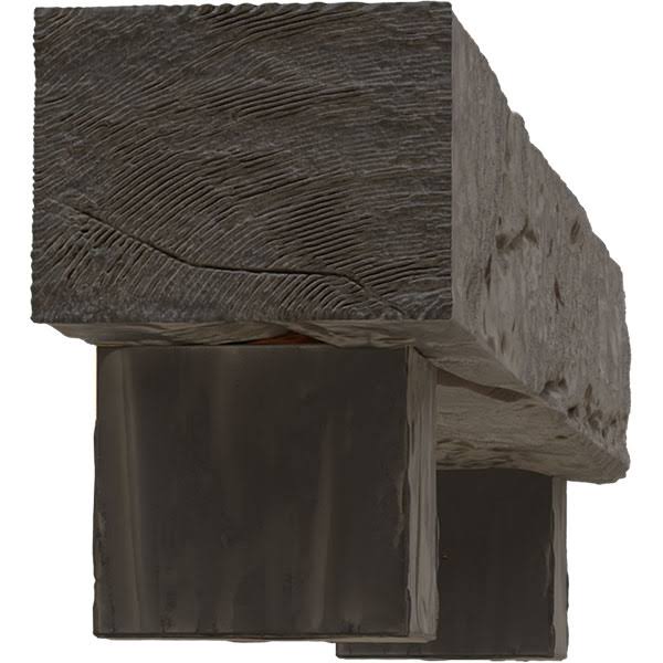 4x22H x 6x22D x 84x22W Riverwood Faux Wood Fireplace Mantel Kit w/ Alamo Corbels, Aged Cedar