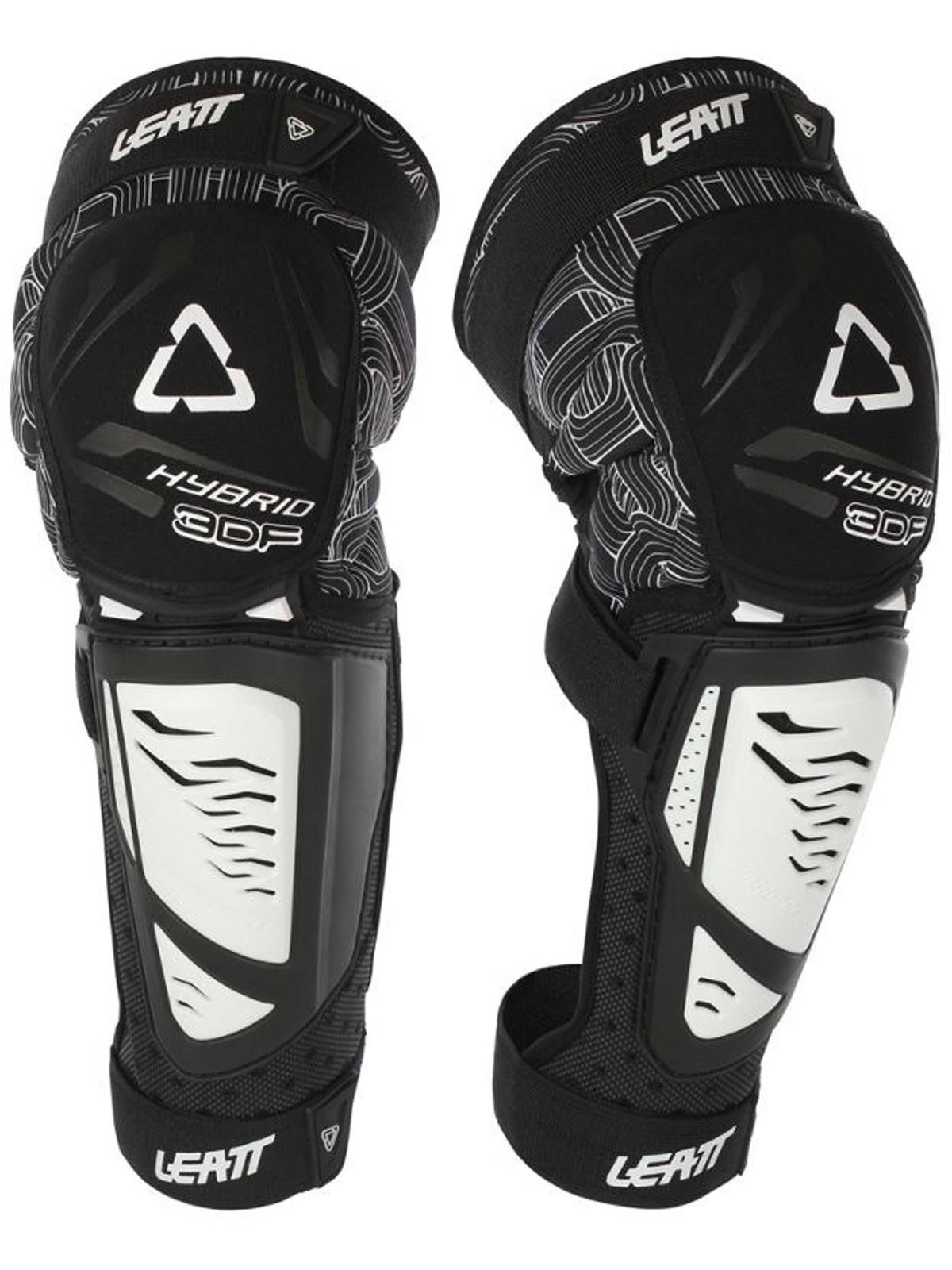 Leatt 3DF Hybrid EXT Knee and Shin Guard (Black/White, Junior)
